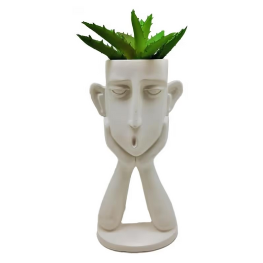 Tall Pot Head Leaning on Arms Statue Statue  