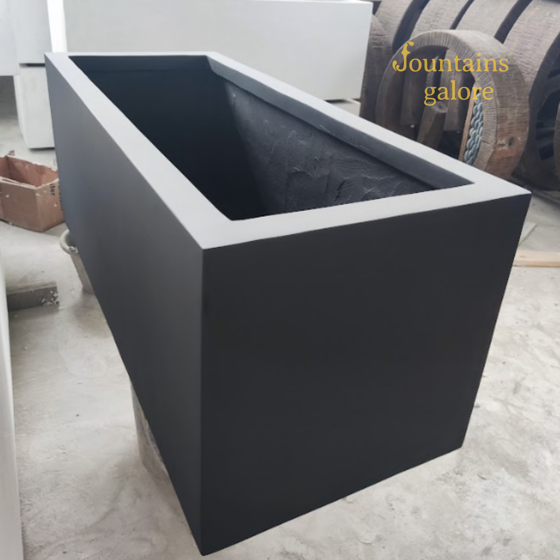 GRC Rectangle Pots Pots & Planters Charcoal Medium