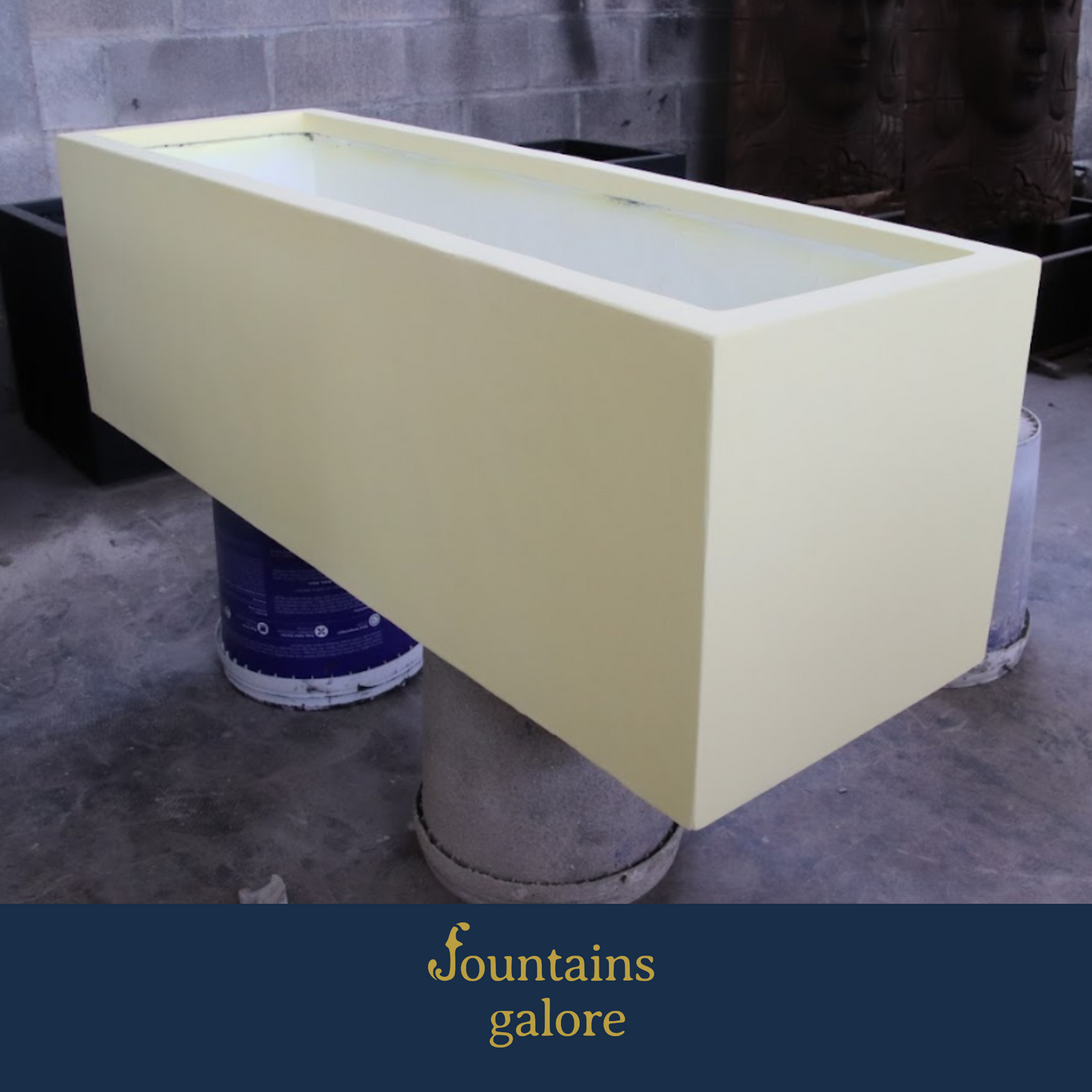 GRC Rectangle Pots Pots & Planters Cream Stone Small