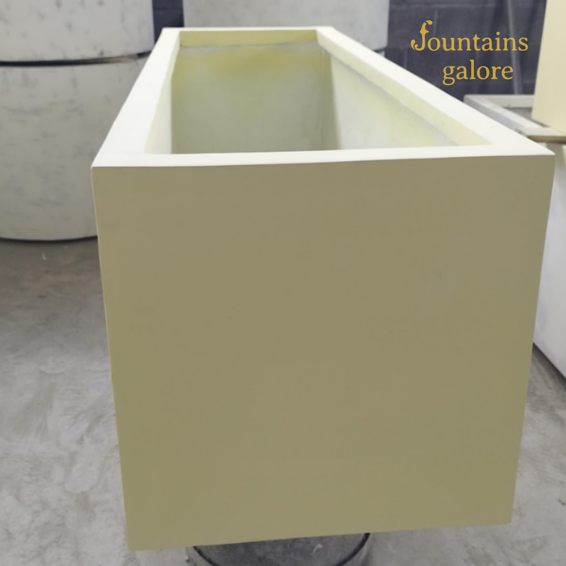 GRC Rectangle Pots Pots & Planters Cream Stone Medium