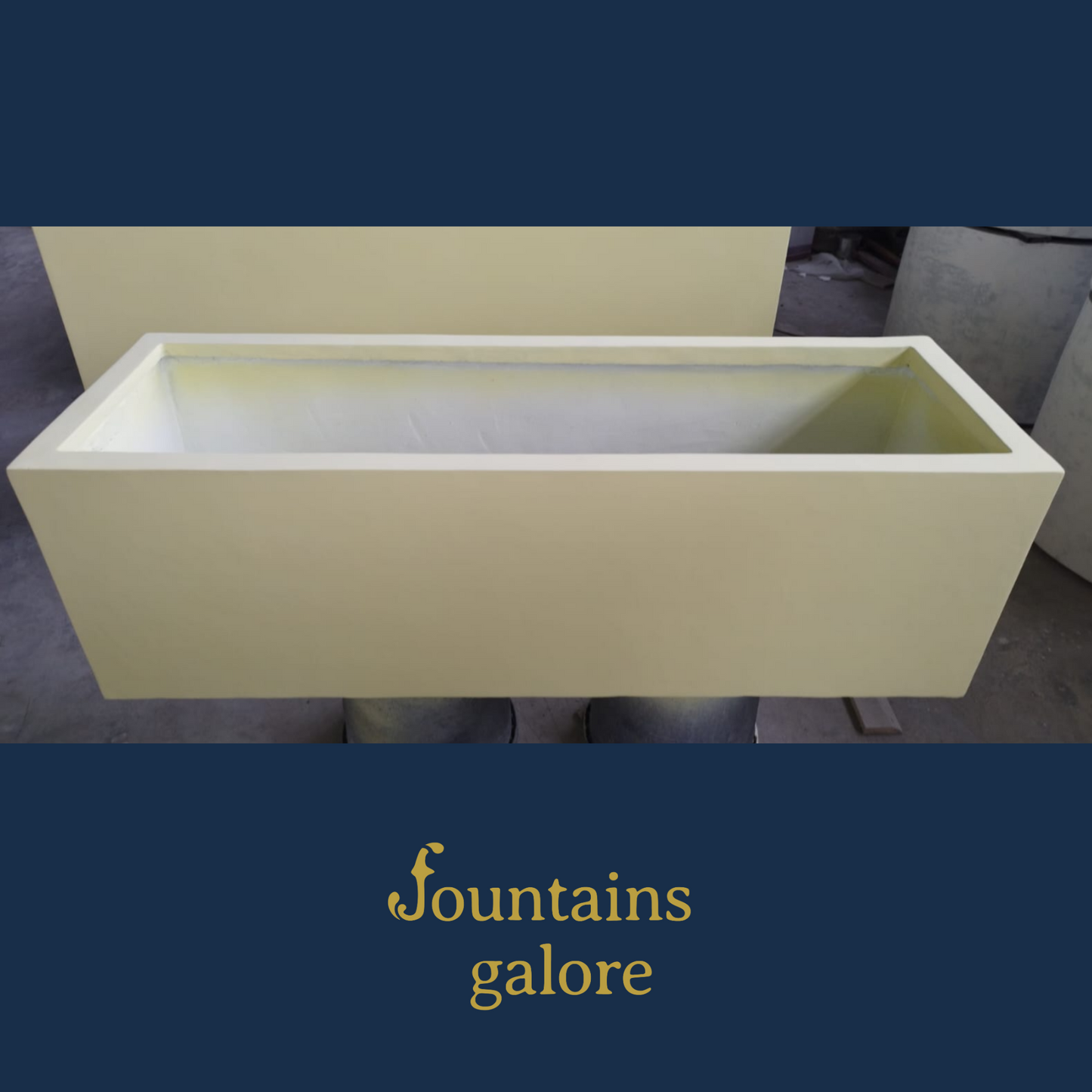 GRC Rectangle Pots Pots & Planters Cream Stone Large