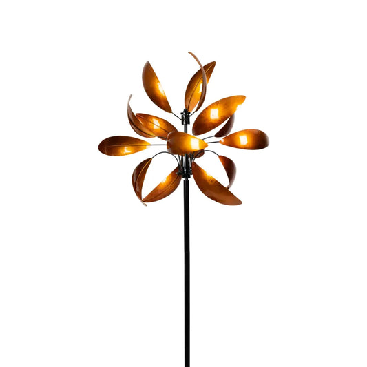 Wind Spinner - Orange Fantasy Design, Durable Powder Coated Iron, 65Cm x 210Cm Wind Spinner
