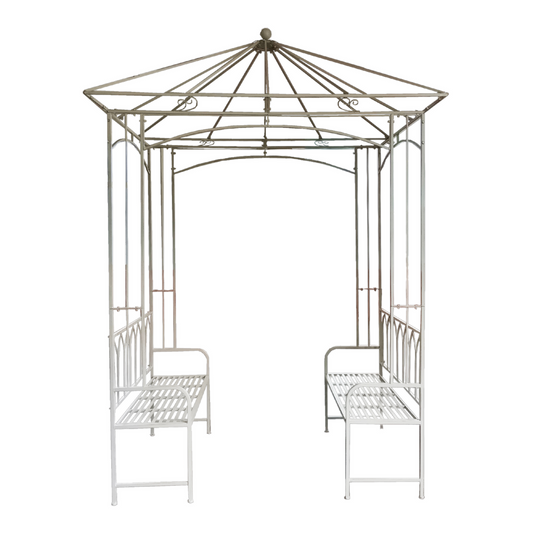 Elena Square Gazebo with Seats Outdoor Furniture
