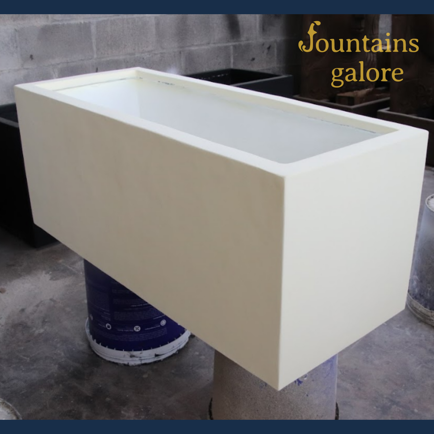 GRC Rectangle Pots Pots & Planters Light Stone Large
