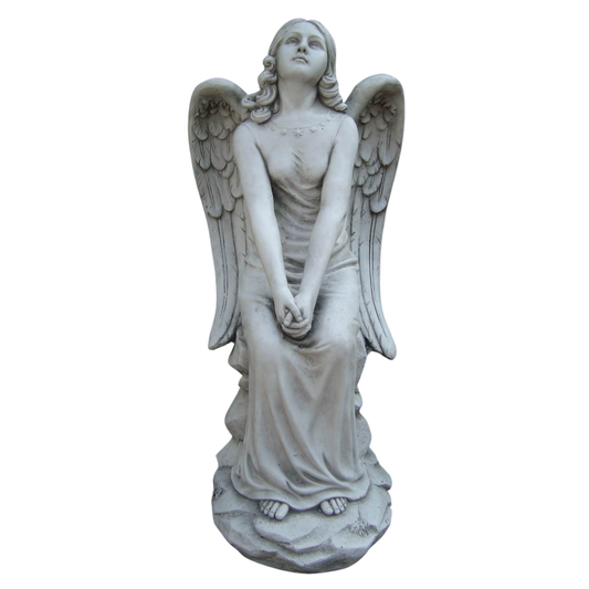 Peaceful Angel Sitting Statue Statue