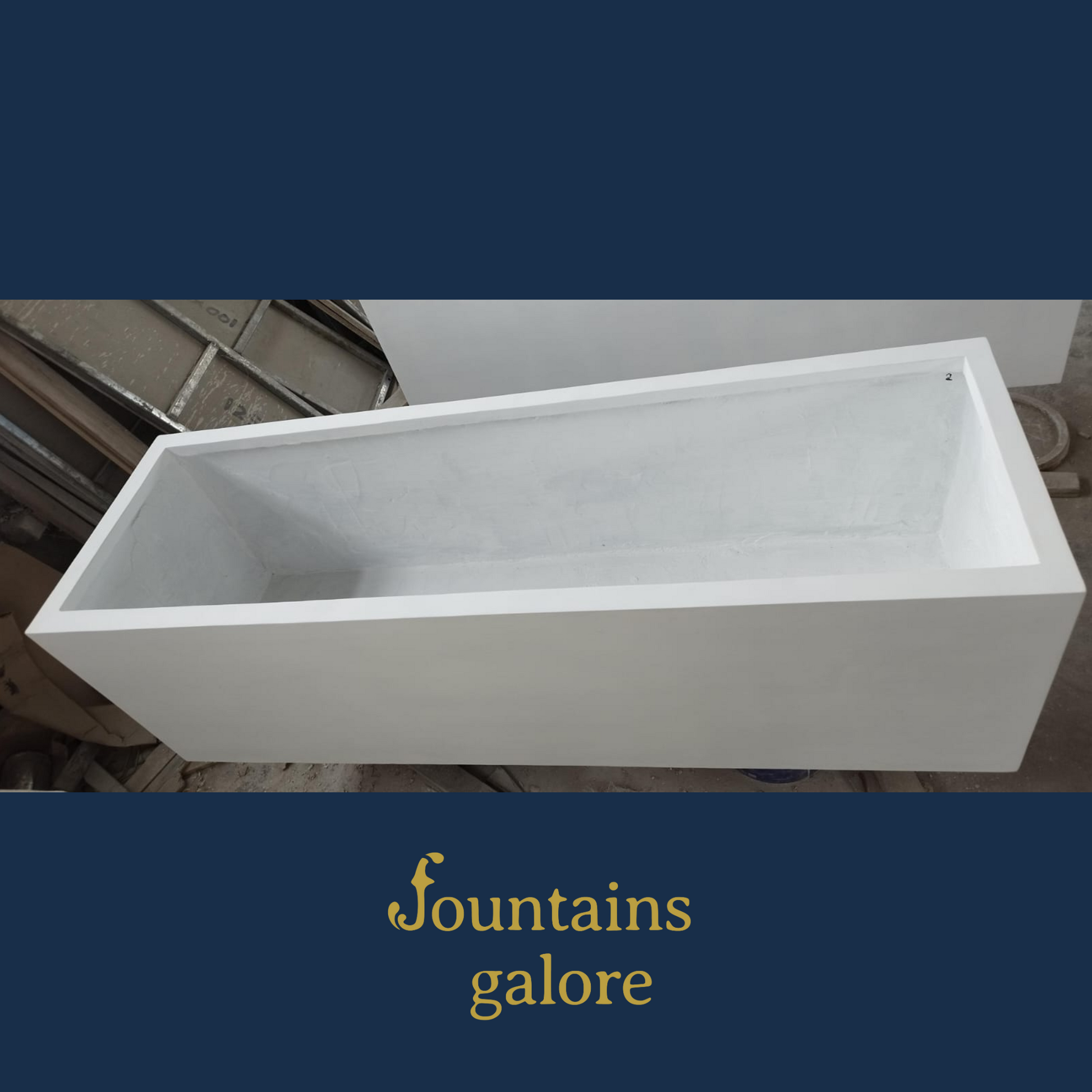 GRC Rectangle Pots Pots & Planters White Medium