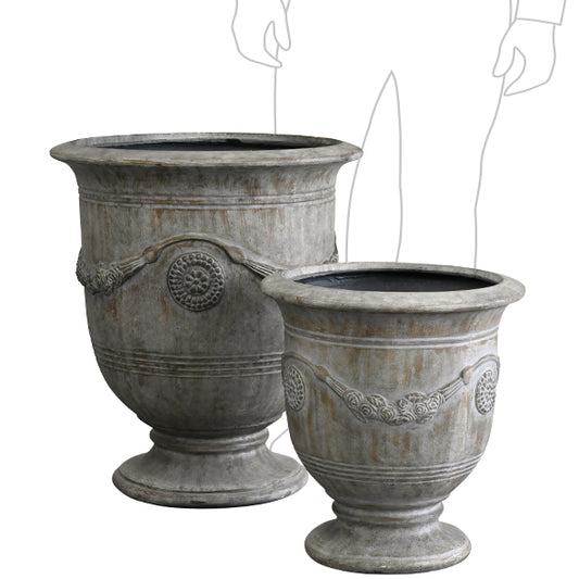 MetroLite Anduze Urn Urn Large Stone Grey