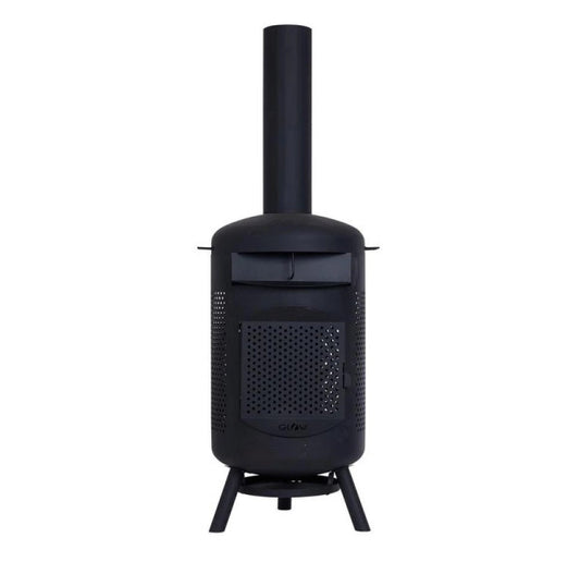 Glow Roma Chimenea with Pizza Cooking Oven in Black Fire Pit