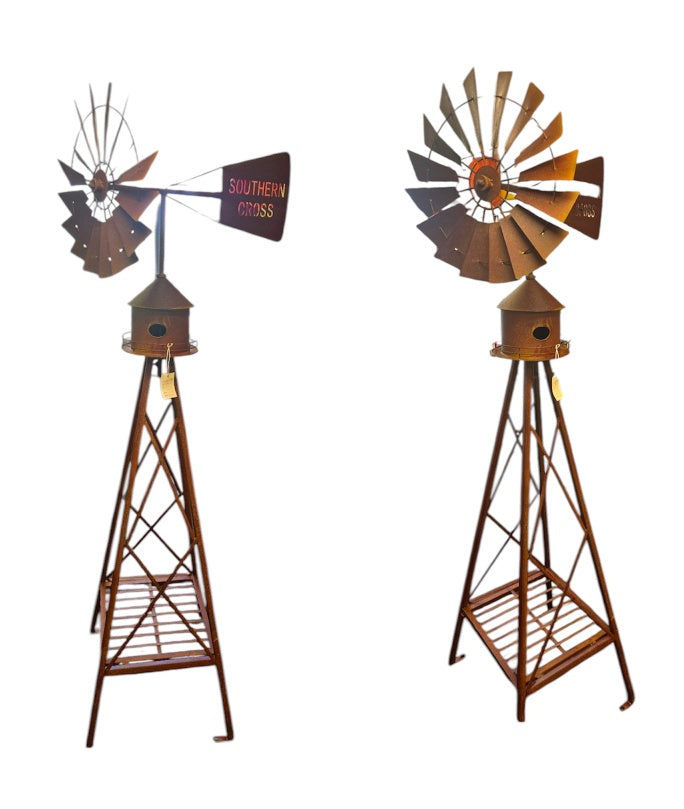 195cm Metal Windmilll Bird House Statue