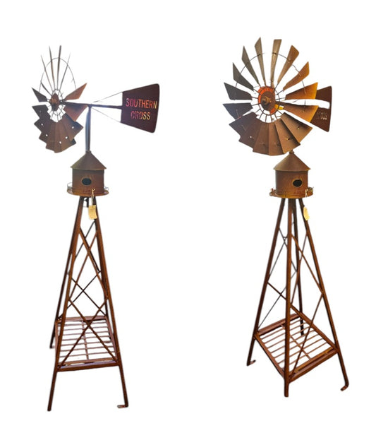 195cm Metal Windmilll Bird House Statue