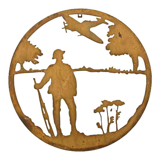 Soldier Reflecting Wall Art Statue