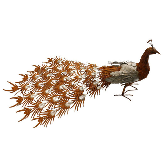 Silver Peacock Statue