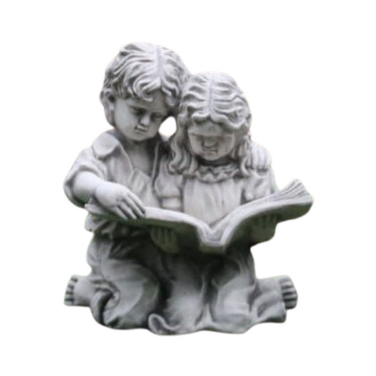 Boy and Girl Reading Statue Statue  