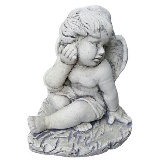 Cherub Holding Face Statue Statue  