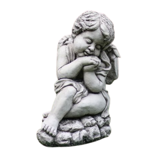 Cherub Resting on Hands Statue Statue  