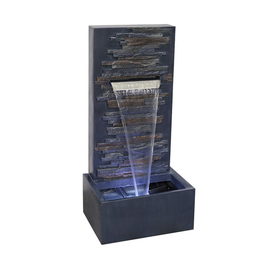 Modern Greystone Waterfall Wall Water Feature Water Feature  