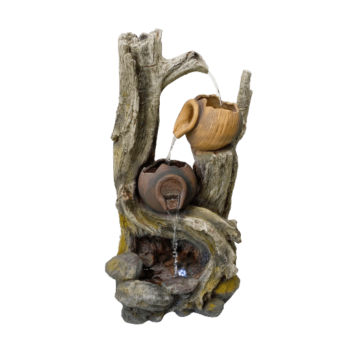 Tree Trunk With Pots Water Fountain Water Feature  