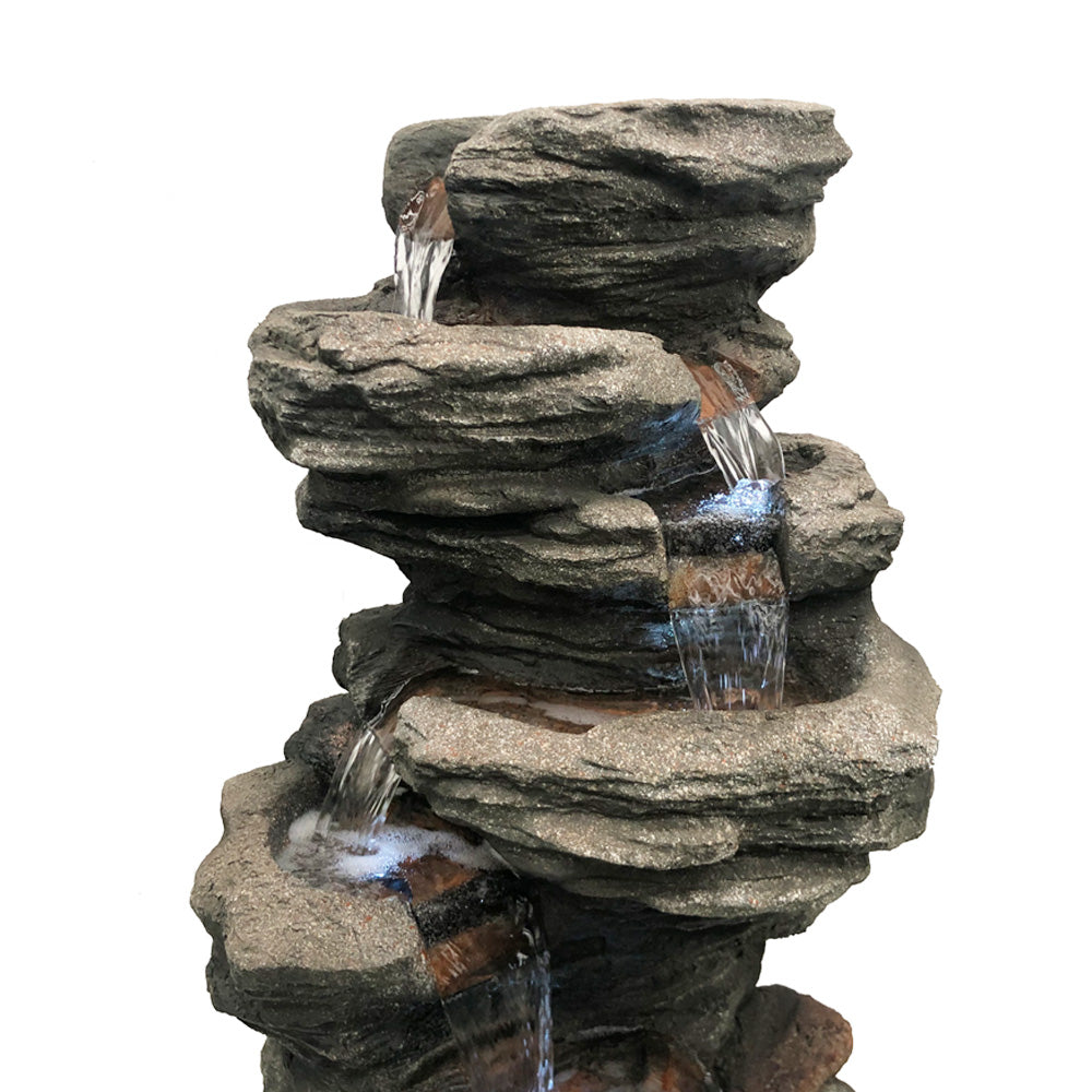 6 Tier Slated Rock Fountain Water Feature  