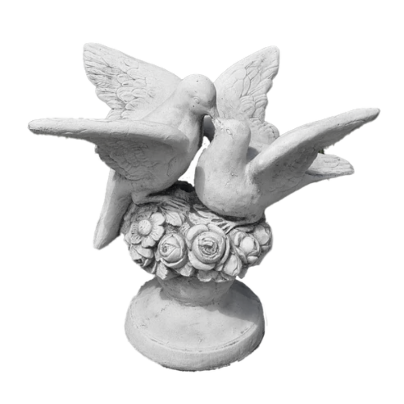 Kissing Doves Fountain Top Piece Statue  