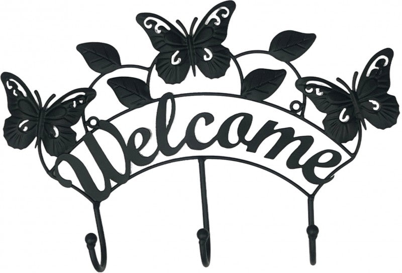 Metal Butterfly Welcome Hooks Decor