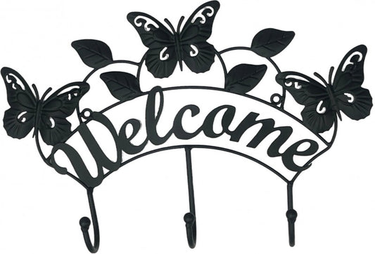Metal Butterfly Welcome Hooks Decor