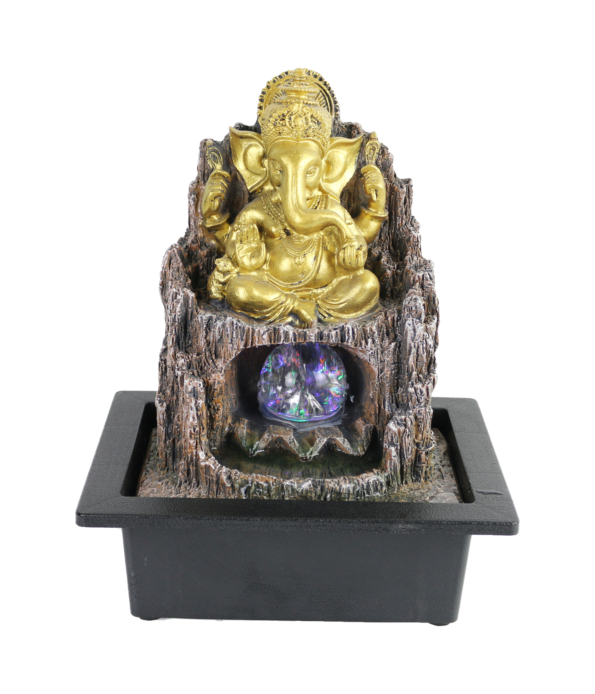 Wood Ganesha Water Feature  