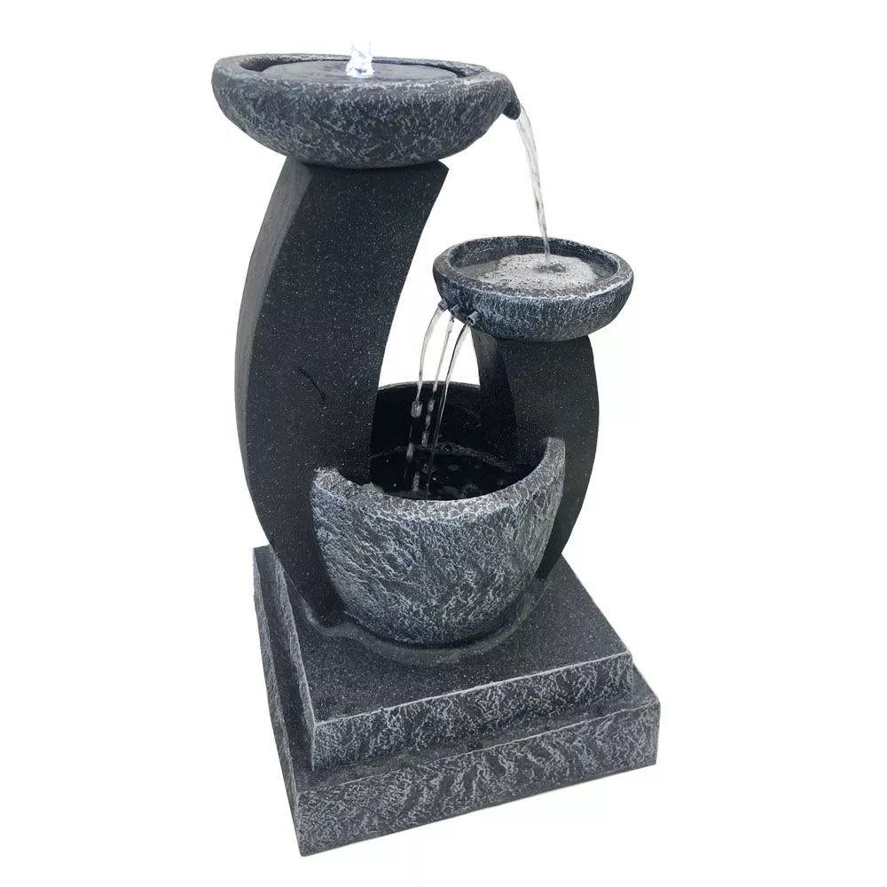 3 Tier Bowls Solar Fountain Water Feature  