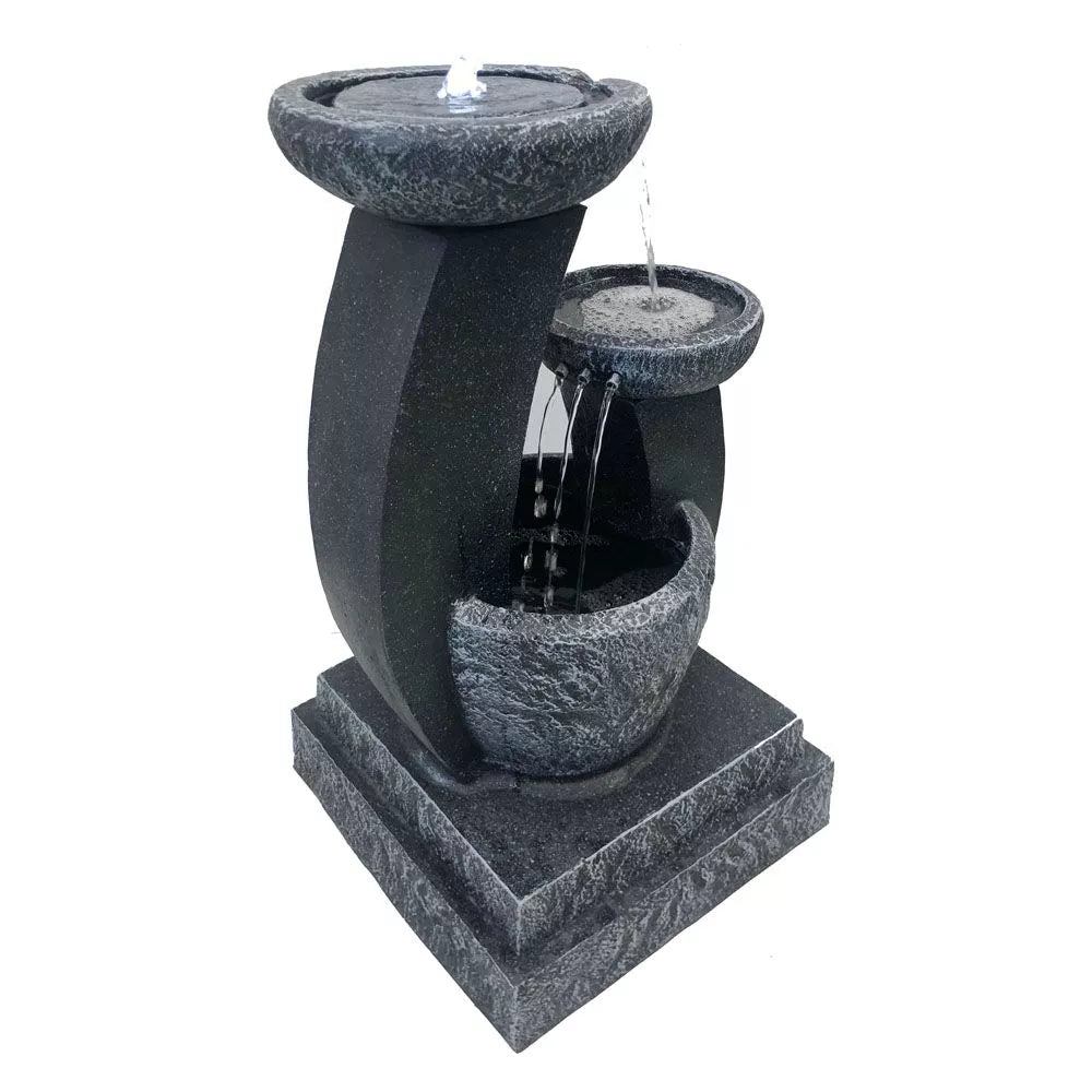 3 Tier Bowls Solar Fountain Water Feature  