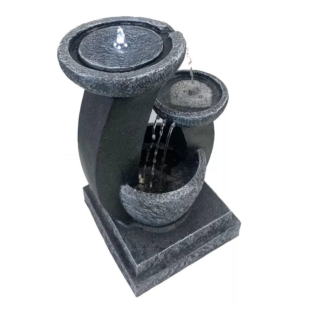 3 Tier Bowls Solar Fountain Water Feature  