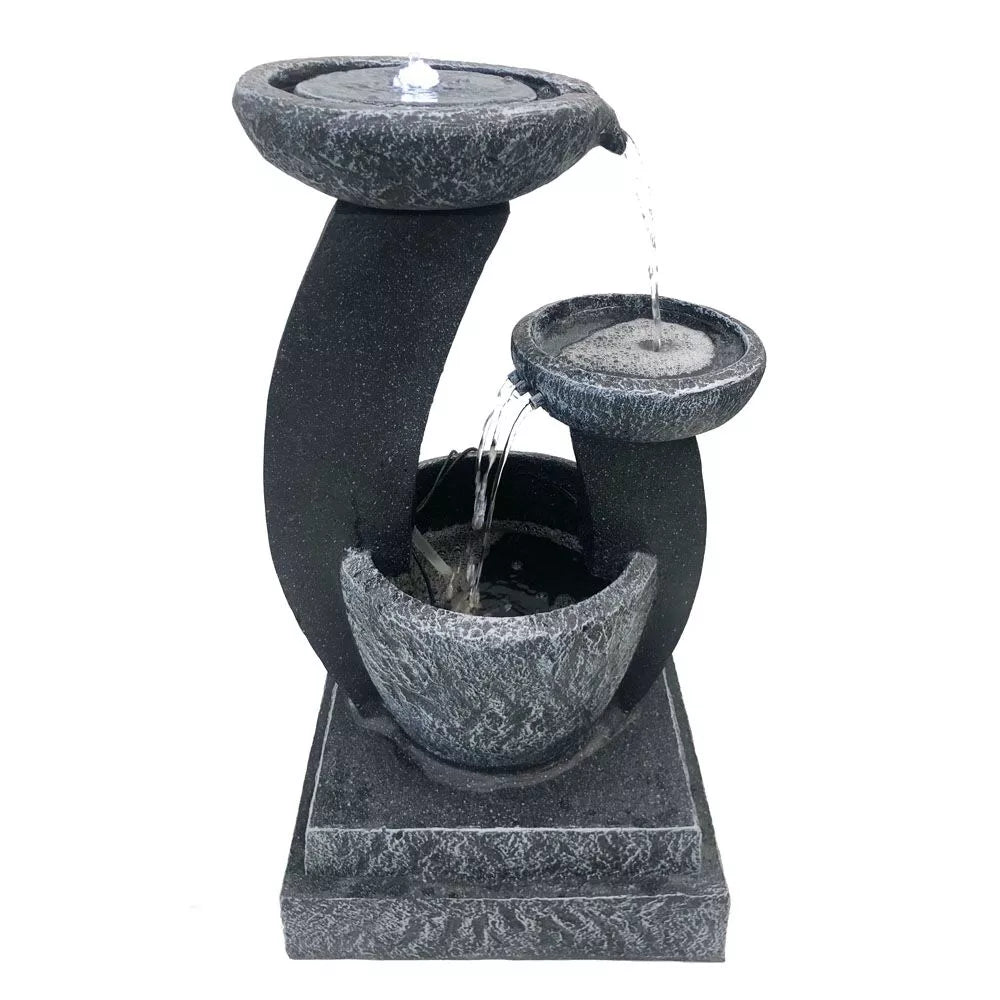 3 Tier Bowls Solar Fountain Water Feature  