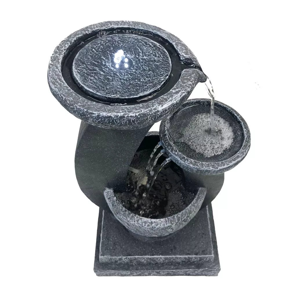 3 Tier Bowls Solar Fountain Water Feature  