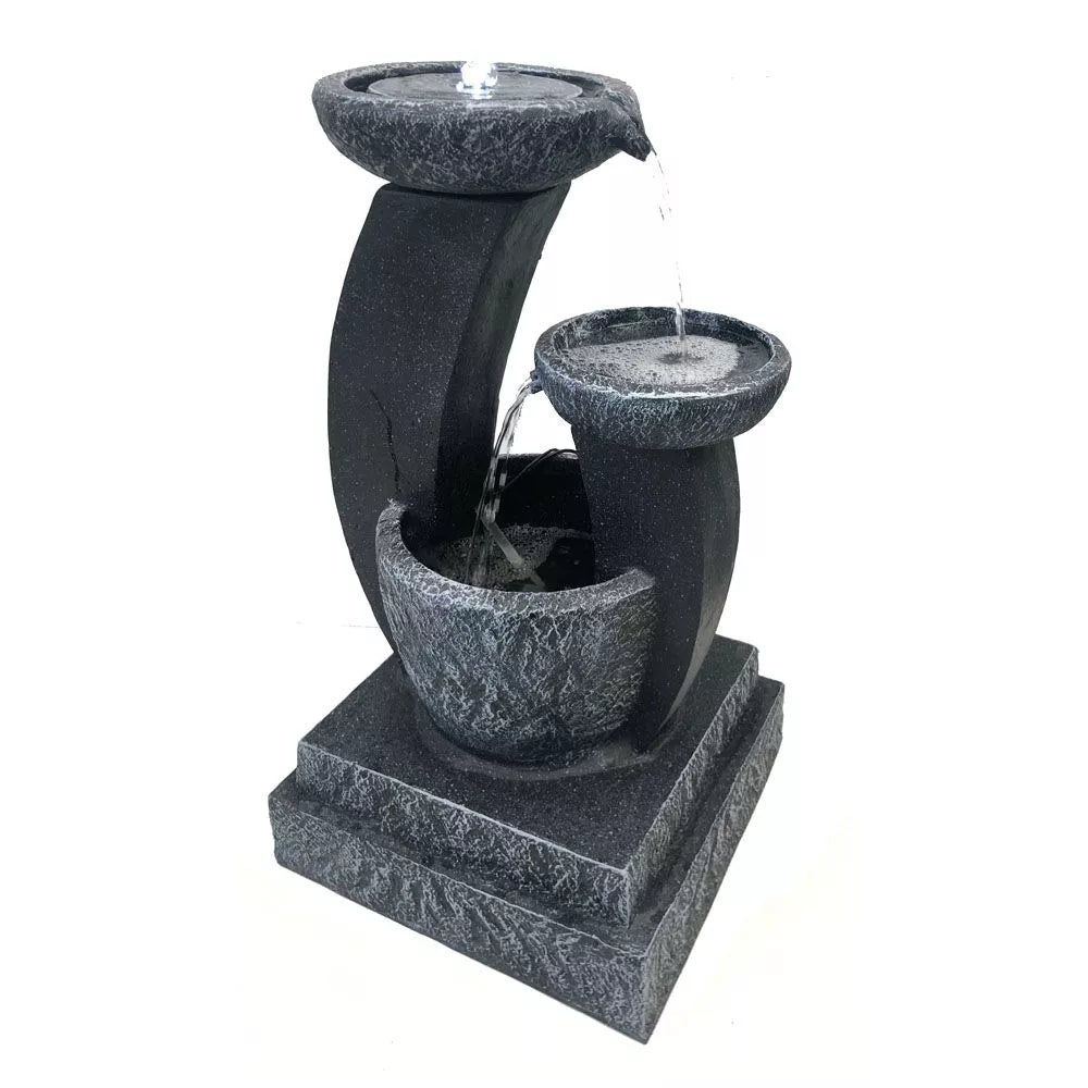 3 Tier Bowls Solar Fountain Water Feature  