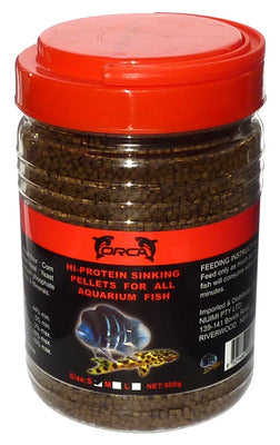 Orca Hi-Protein Sinking Pellet Fish Food Aquarium Food 500g Small