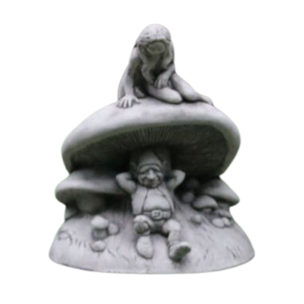 Fairy and Goblin Mushroom Statue Statue  