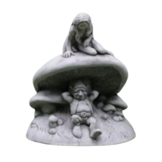 Fairy and Goblin Mushroom Statue
