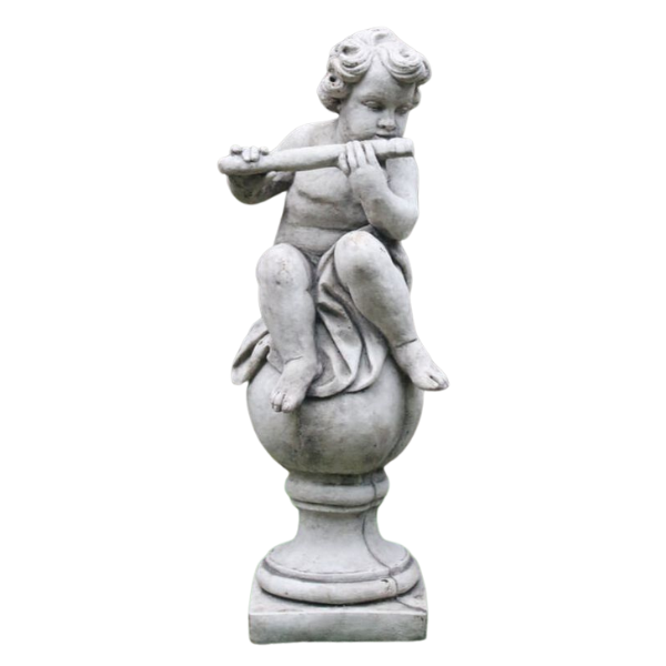 Flute Boy on Ball Statue Statue  