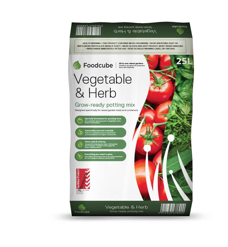 Foodcube Vegetable & Herb Mix 25L Potting Mix