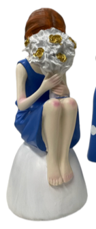 Blue Party Girl Statues