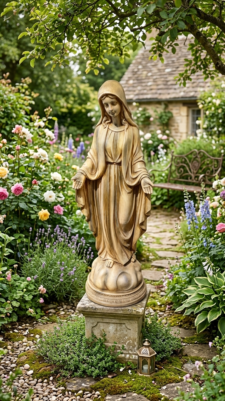 Golden Mama Mary Statue