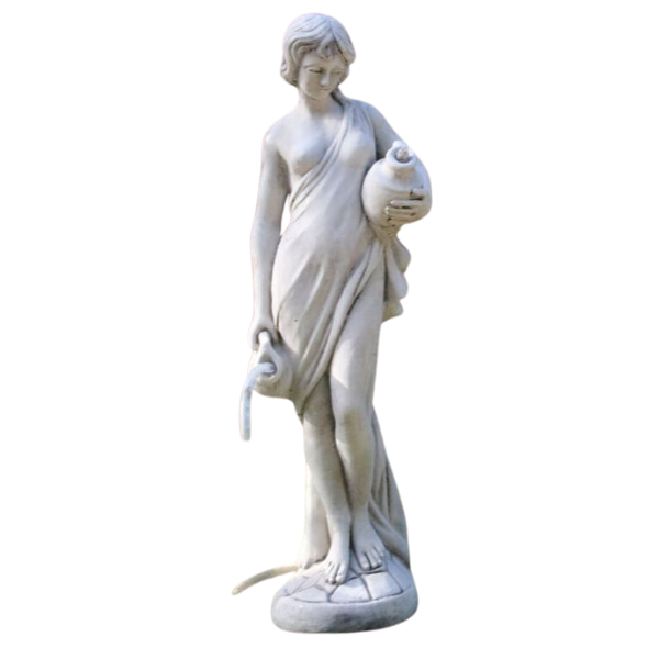 Grecian Lady with Jugs Statue Concrete Grey 