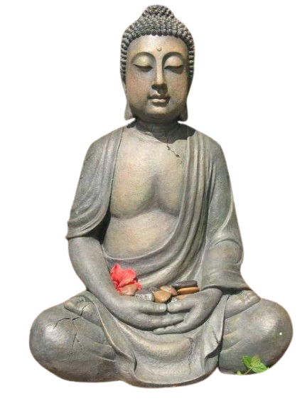 Grey Rulai Buddha Statue, 102cm tall, showcasing intricate details and serene expression, perfect for home decor and meditation spaces.