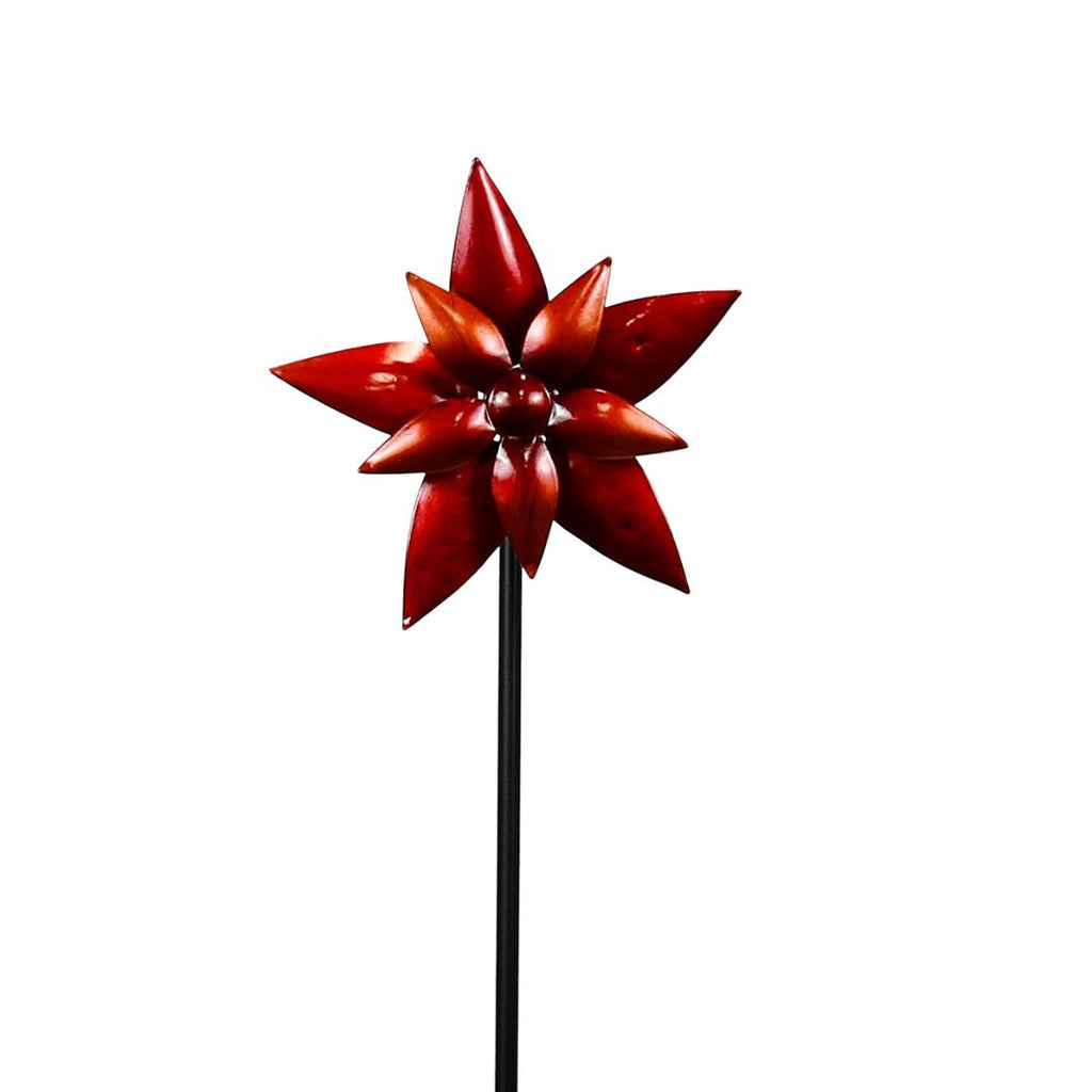 Red Flower Windspinner Decor  