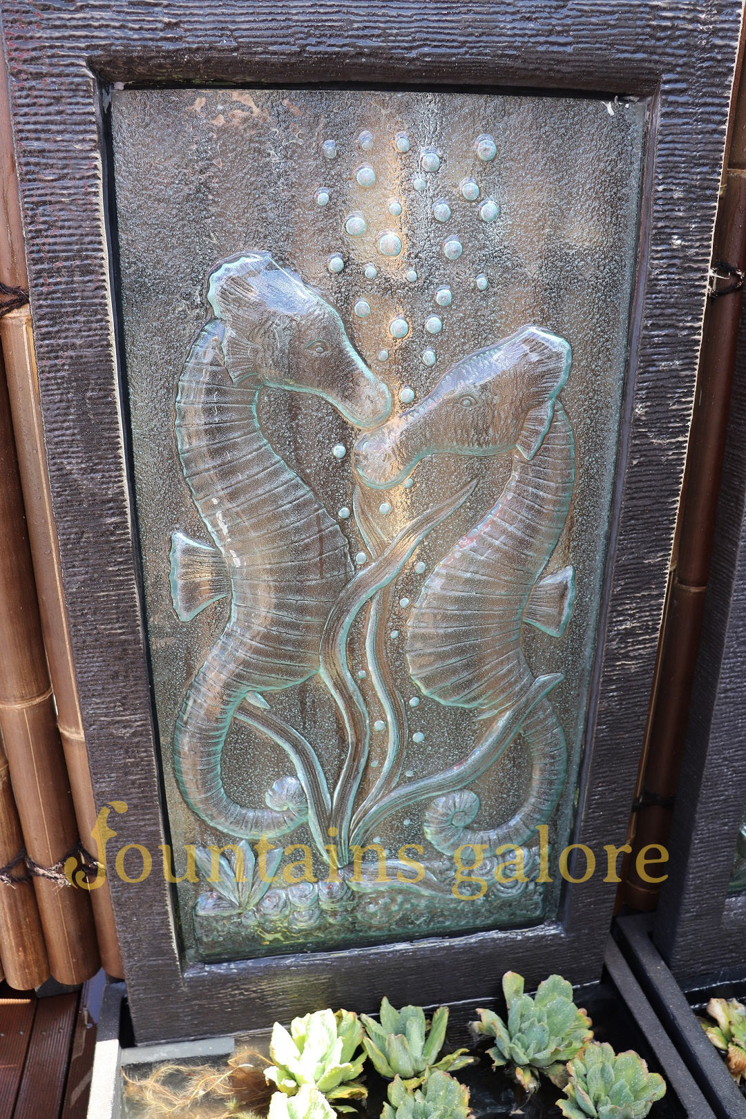 Seahorse Glass Wall Fountain
