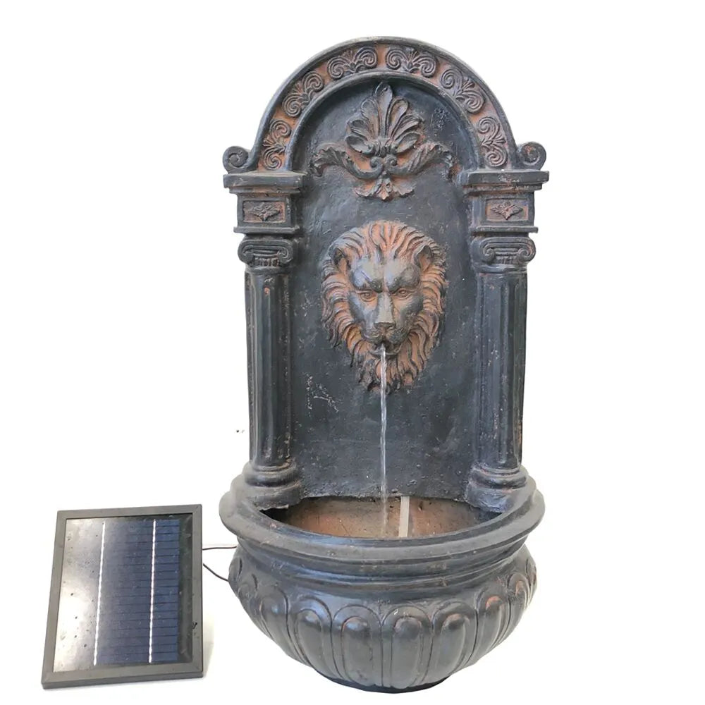 Lion's Head Solar Fountain Water Feature  