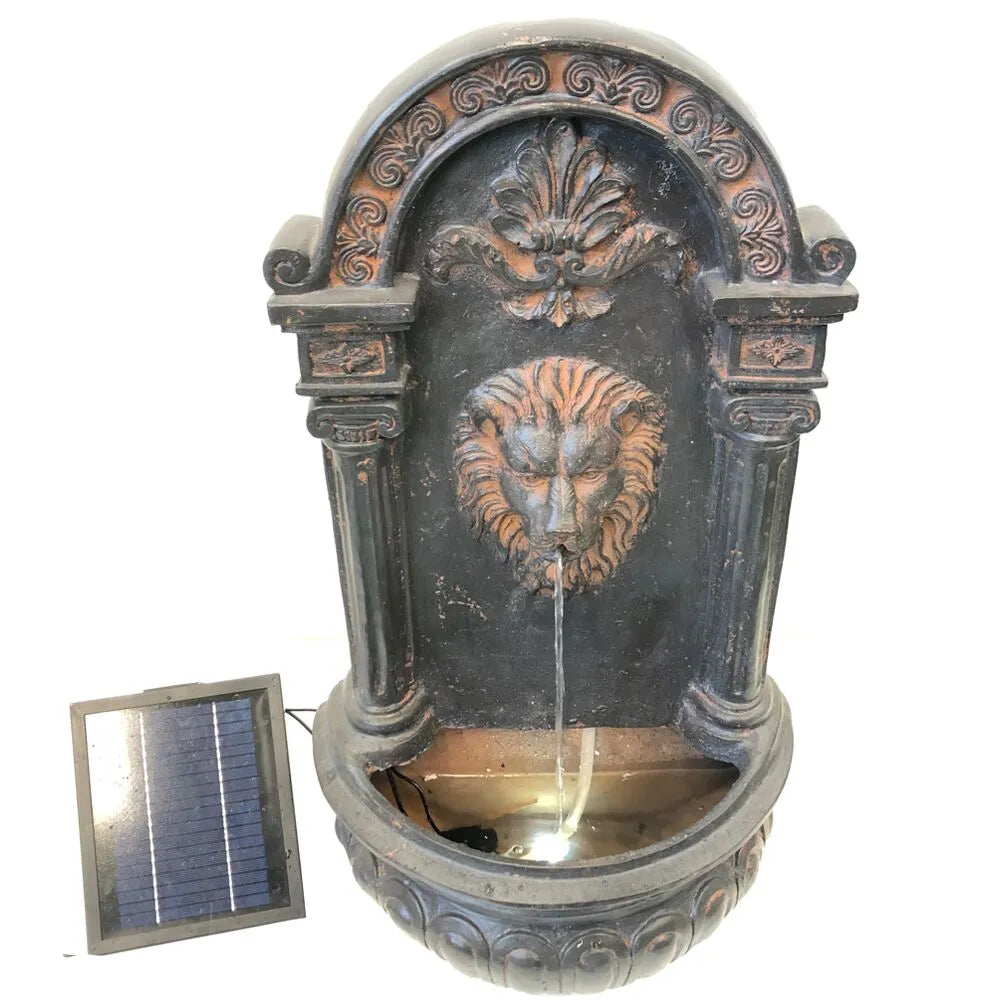 Lion's Head Solar Fountain Water Feature  