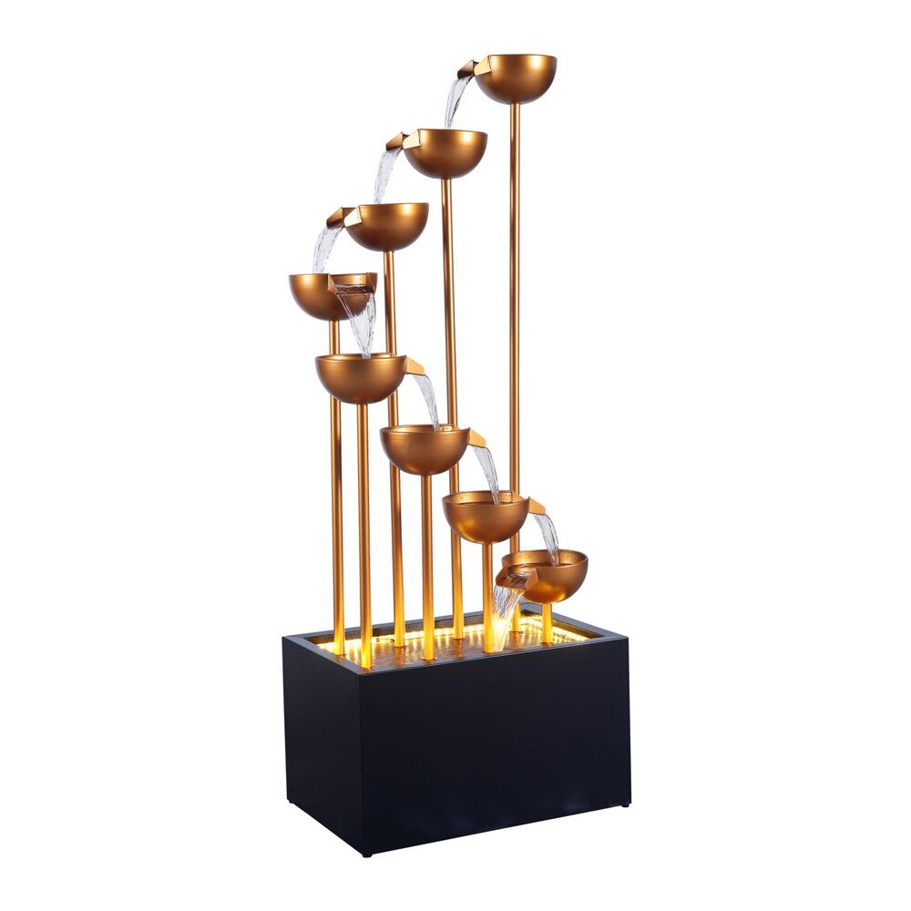 LED Copper Bowls Cascade Water Water Feature  