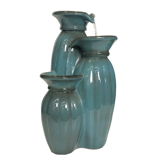 Triple Ceramic Vase Water Fountain Water Feature  