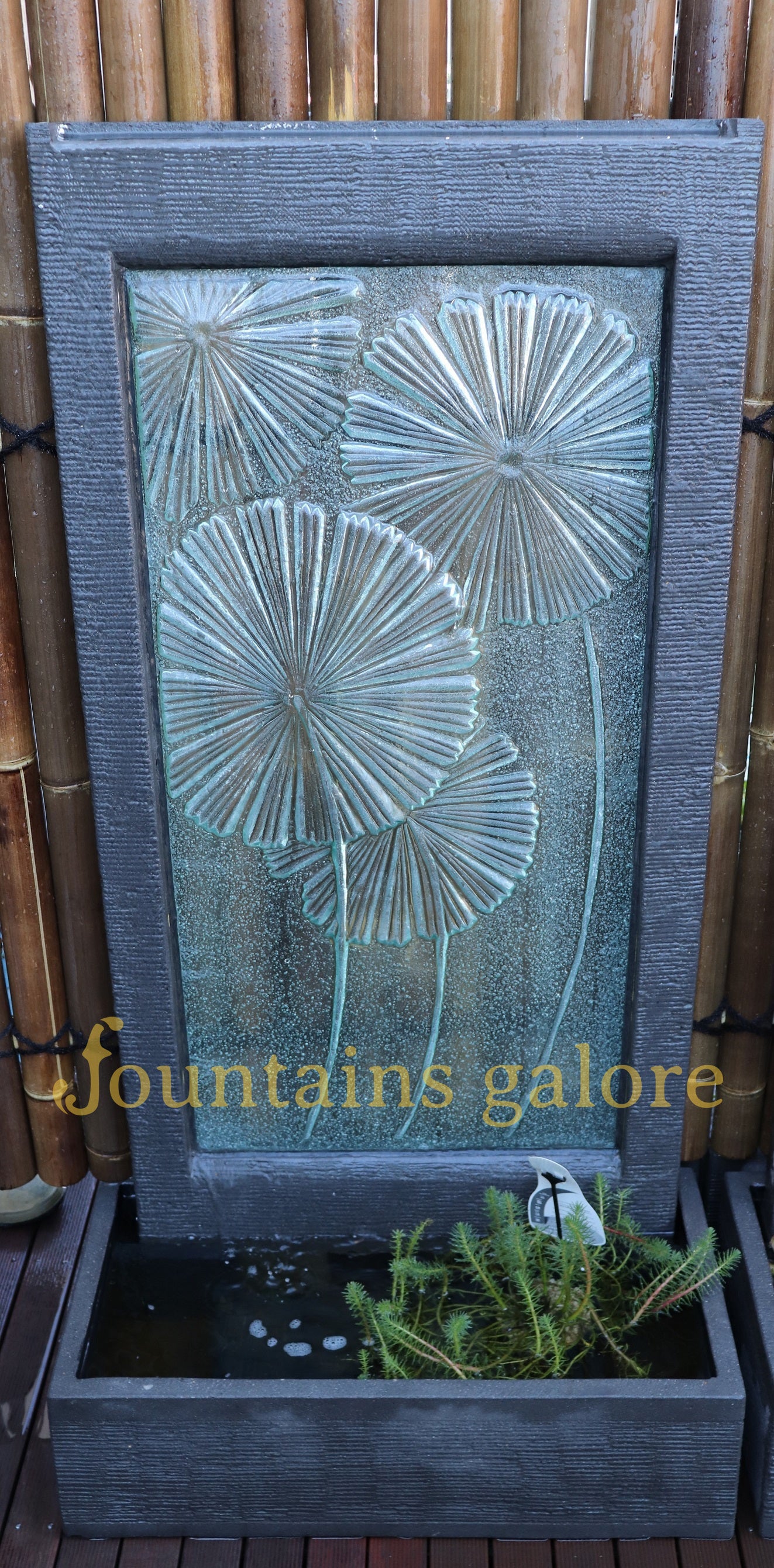 Palm Leaf Glass Wall Fountain EX DISPLAY Water Feature  