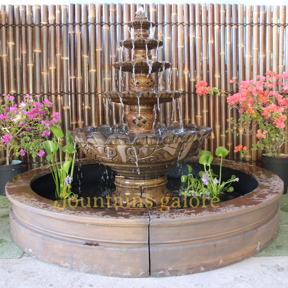 Monaco Fountain Water Feature Full Package (with Pond and Surrounds) Standard Pump