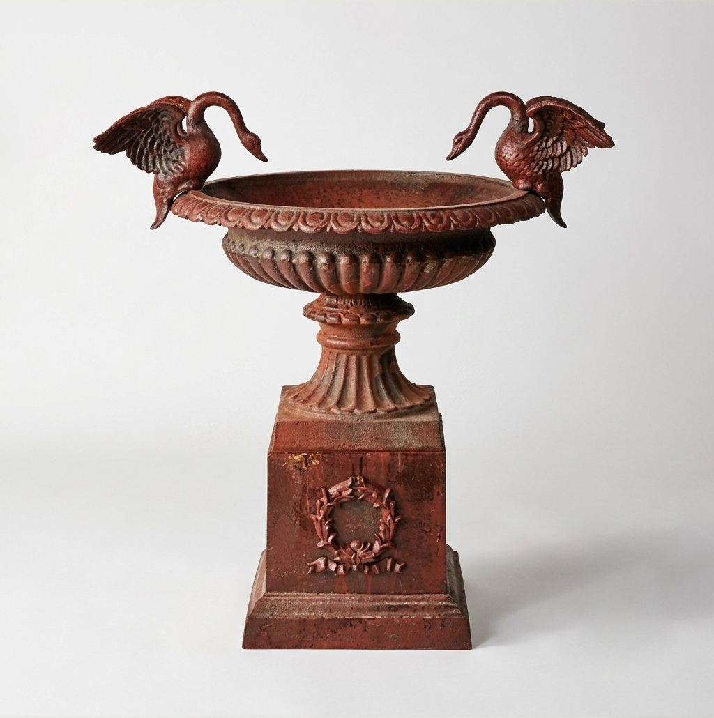 Rust Swan Urn